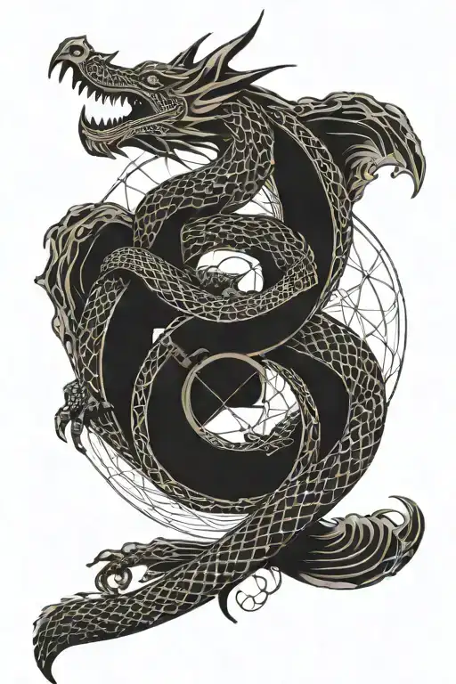 dragon Libra scale tattoo design idea