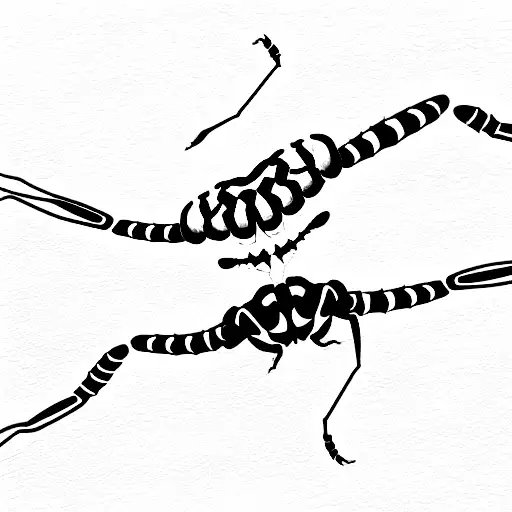 scolopendra which legs grow into body creating infinite 8 number tattoo design idea