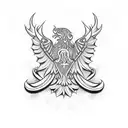 Combine a traditional Polish folk design with a military theme tattoo design idea