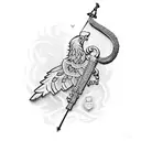Combine a traditional Polish folk design with a military theme tattoo design idea