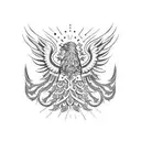 Combine a traditional Polish folk design with a military theme tattoo design idea