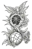 year 2009 basketball maryland stars clouds money rose tattoo design idea