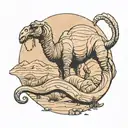 sandworms of dune landscape with a camel tattoo design idea