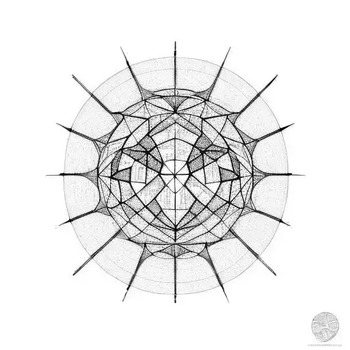 a heart inside a dyson sphere tattoo design idea