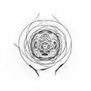 a heart inside a dyson sphere tattoo design idea