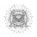 a heart inside a dyson sphere tattoo design idea