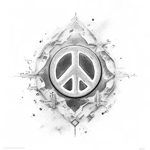 peace and love tattoo design idea