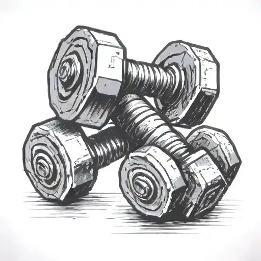 Dumbbell intertwined symbolizing tattoo design idea