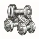 Dumbbell intertwined symbolizing tattoo design idea