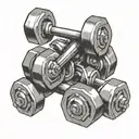 Dumbbell intertwined symbolizing tattoo design idea