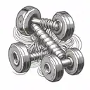 Dumbbell intertwined symbolizing tattoo design idea