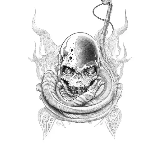 Whole body siren tattoo design idea