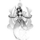 Beauty siren whole body tattoo design idea
