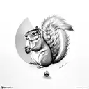 squirrel grenade tattoo design idea
