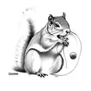 squirrel grenade tattoo design idea