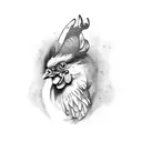 rooster with brass knuckles tattoo design idea