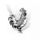 rooster with brass knuckles tattoo design idea