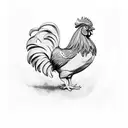 rooster with brass knuckles tattoo design idea