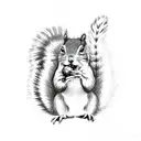 squirrel holding grenade tattoo design idea