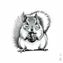 squirrel holding grenade tattoo design idea