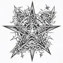 revel in chaos star tattoo design idea
