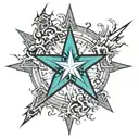 revel in chaos star tattoo design idea