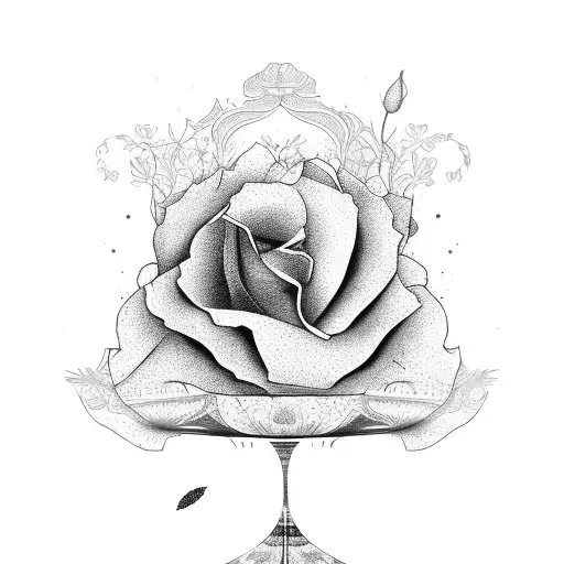 broken vase with flowers tattoo design idea