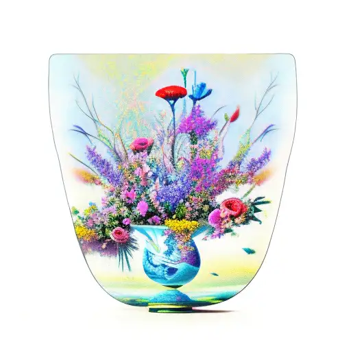 broken vase with flowers tattoo design idea