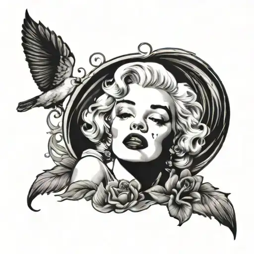 marilyn monroe death tattoo design idea