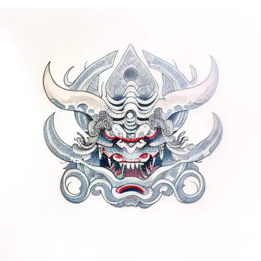 mascara oni tattoo design idea