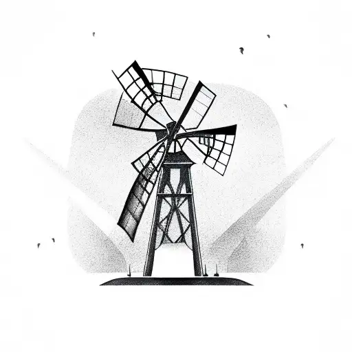 bat windmill tattoo design idea