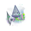 bat windmill tattoo design idea