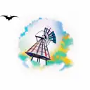 bat windmill tattoo design idea