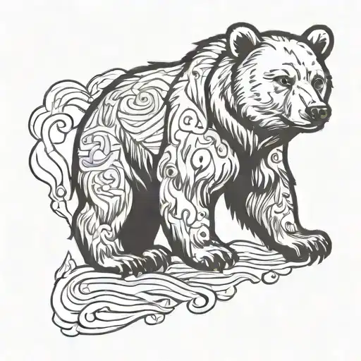 bear and washington  tattoo design idea