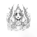 Alice in Wonderland sleeve  tattoo design idea