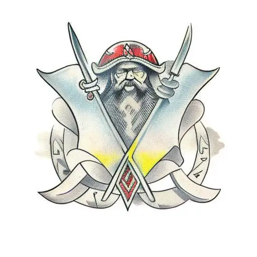 Antique viking axe tattoo design idea