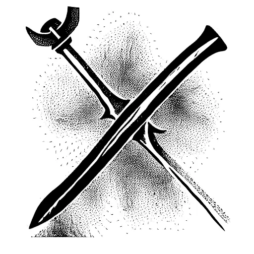 Antique viking axe tattoo design idea