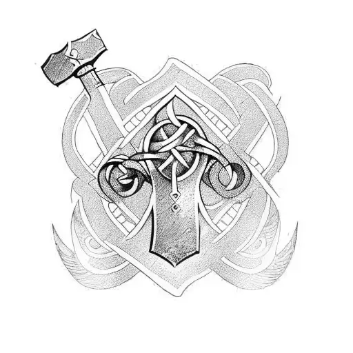 Viking axe tattoo design idea