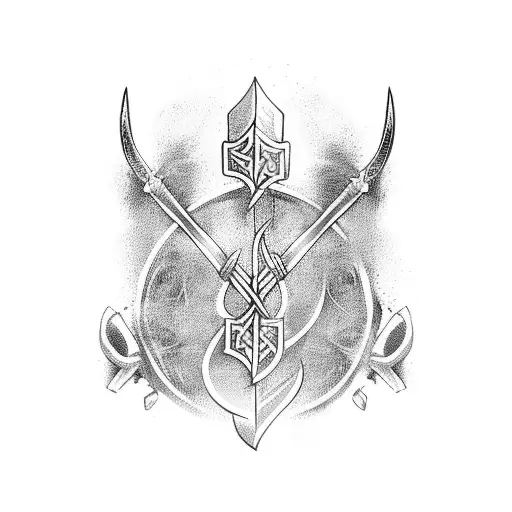 Viking axe tattoo design idea