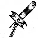 Antique viking axe tattoo design idea