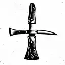 Antique viking axe tattoo design idea