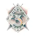 letters a,n,m,d,d,j combined tattoo design idea