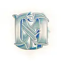 letters a,n,m,d,d,j combined tattoo design idea