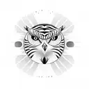 Zebra, Owl, Libra, Egypt, Sun tattoo design idea