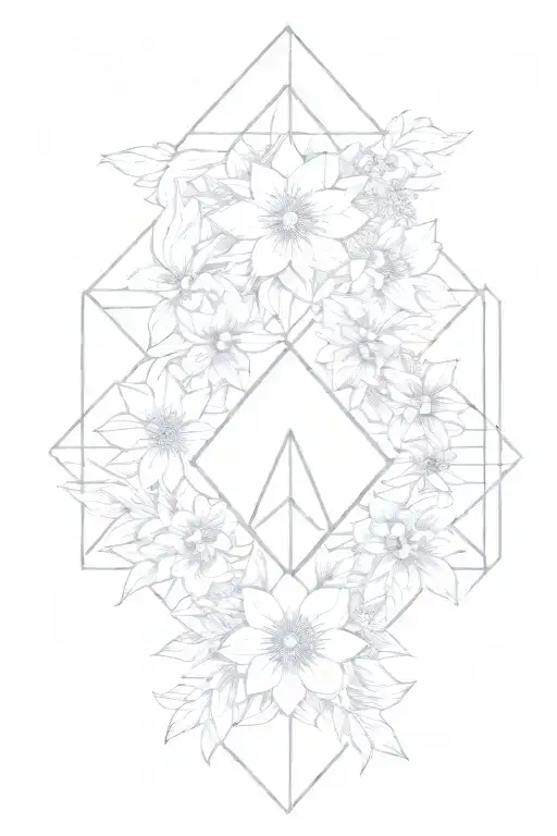 Zermatt, tropical flowers tattoo design idea