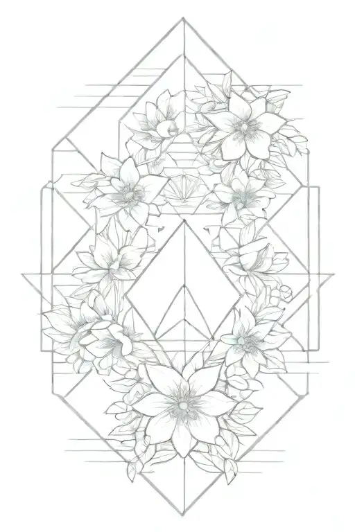 Zermatt, tropical flowers tattoo design idea