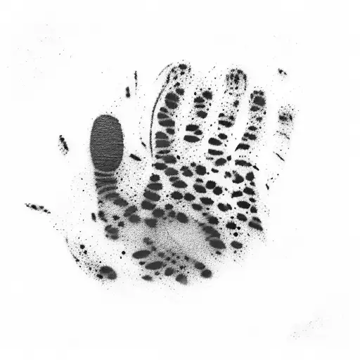 A tattoo of a jaguar paw print surrounded by the handprints of your three children tattoo design idea