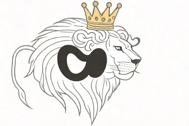 a tattoo of a lion with a crown on his head by Prince Hoare, trending on instagram, fantastic realism, tattoo, realism,  tattoo design idea