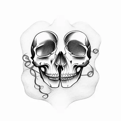 women half skull tattoo design idea