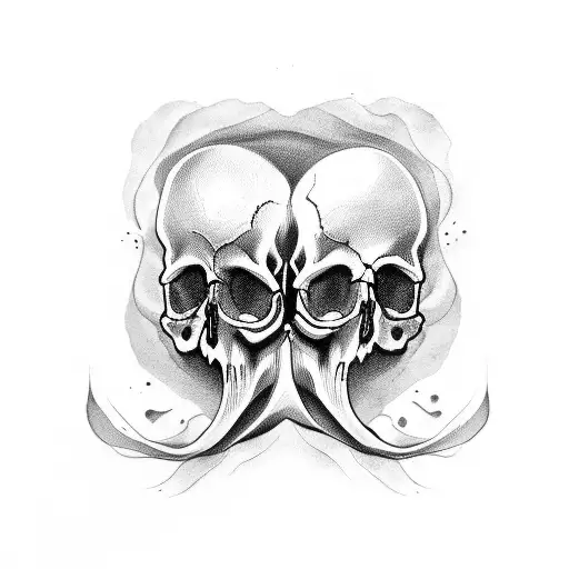 women half skull tattoo design idea